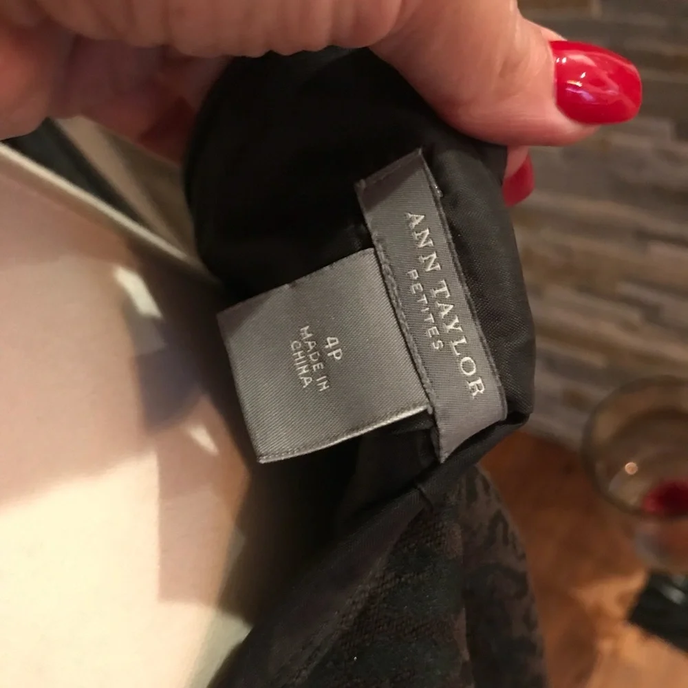 Ann Taylor Leopard Print Skirt A-Line Brown Black Career Workwear Size 4P - Picture 6 of 6